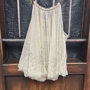 Elegant Gold Beaded Dress